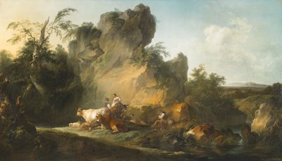 Landscape with Figures and Animals by Philippe Jacques de Loutherbourg